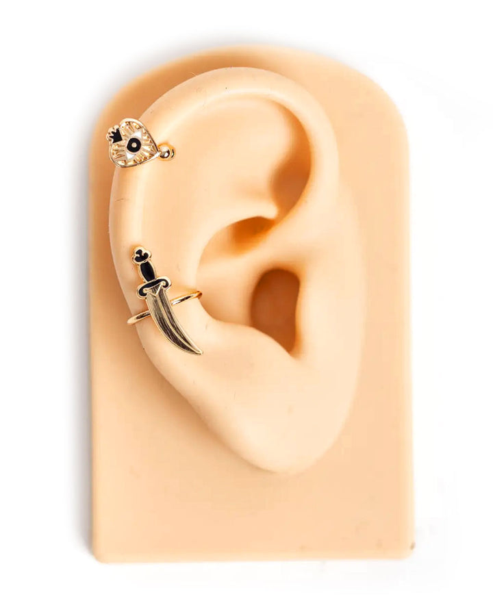Heart & Dagger No-Piercing Ear Cuffs-Yellow Owl Workshop-Strange Ways