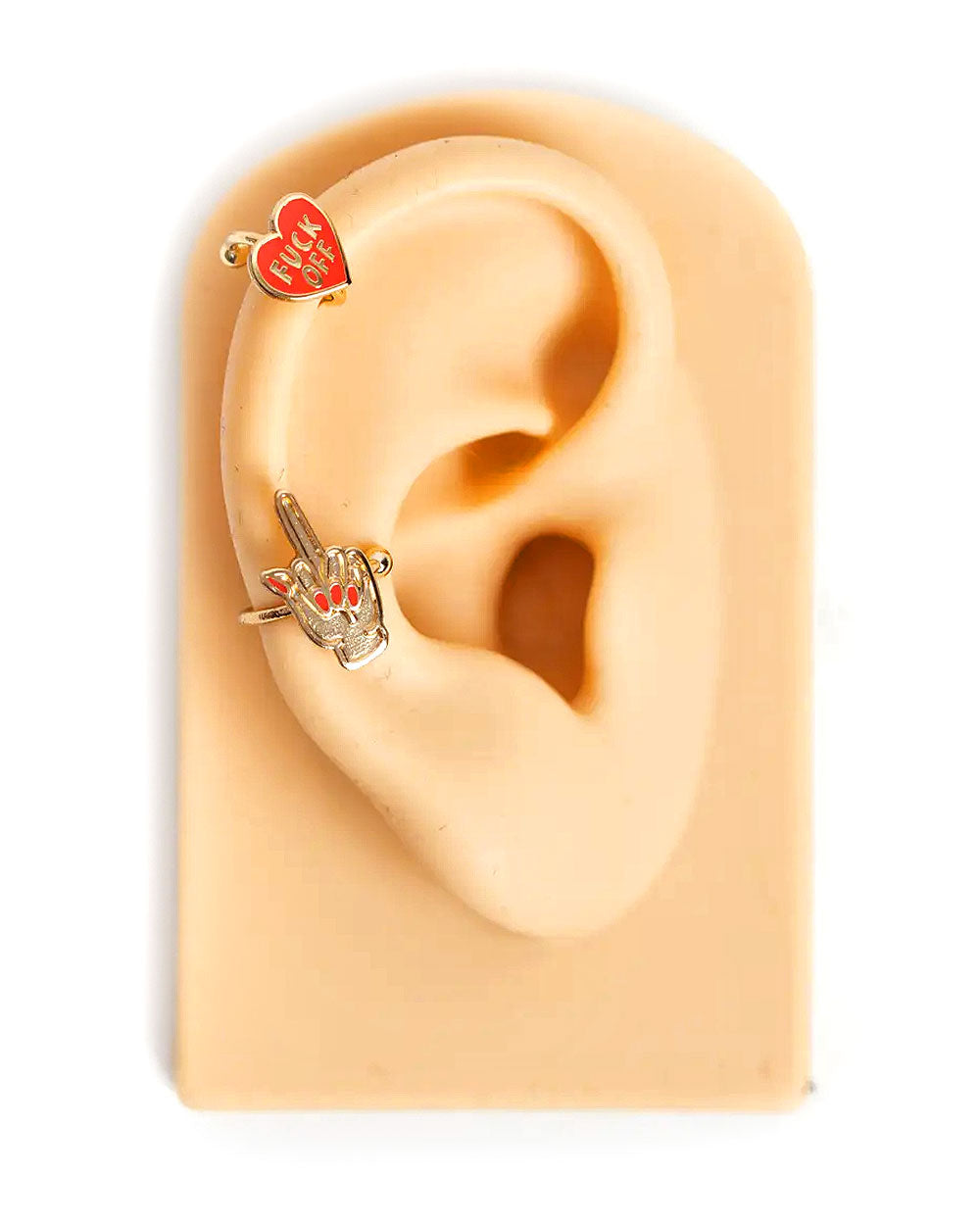 Fuck Off & Middle Fingers No-Piercing Ear Cuffs-Yellow Owl Workshop-Strange Ways