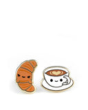 Coffee + Croissant Earrings-LuxCups Creative-Strange Ways