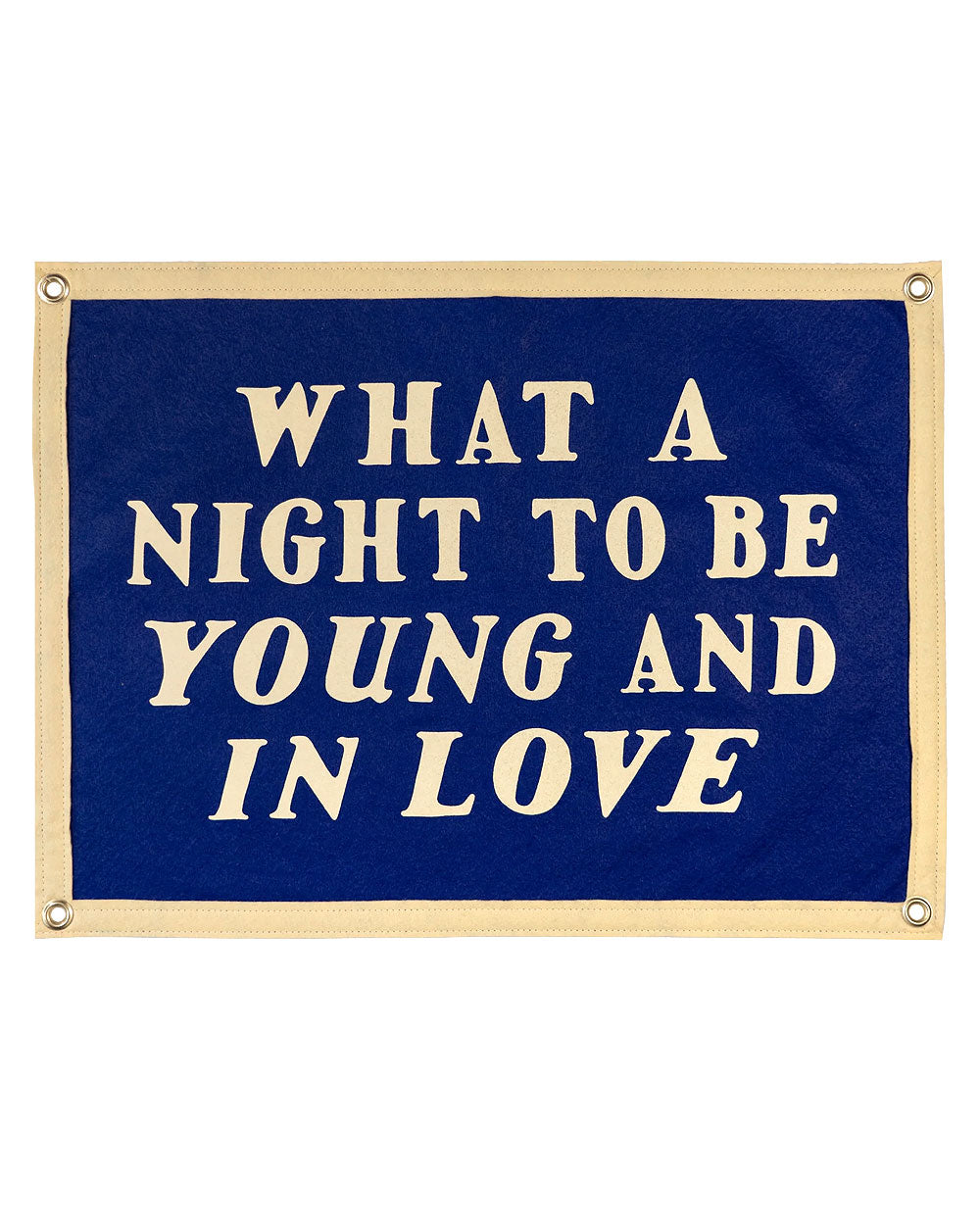 What A Night To Be Young And In Love Felt Flag Banner-Oxford Pennant-Strange Ways