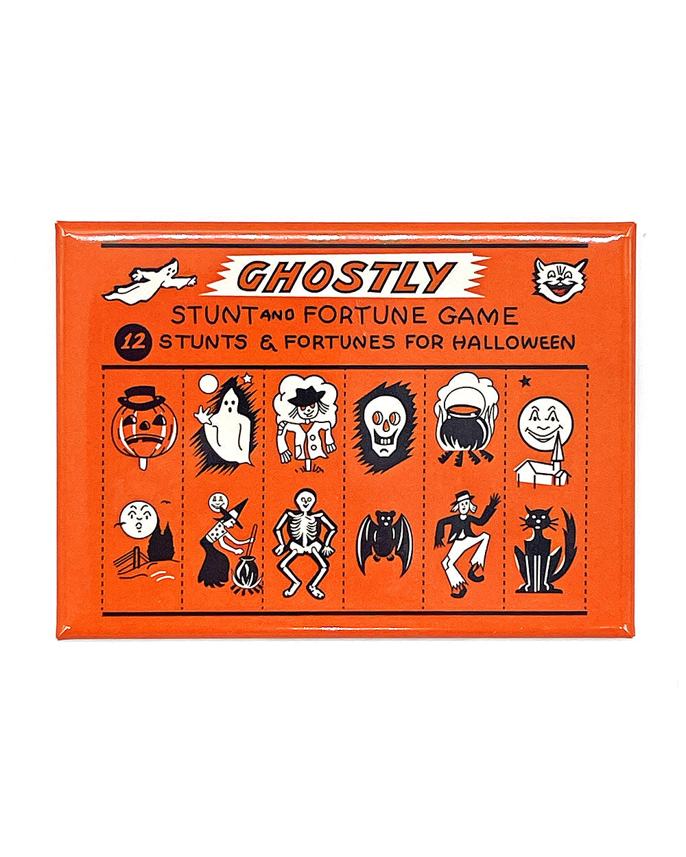 Halloween Ghostly Stunts & Fortunes Game Magnet-Fridgedoor-Strange Ways