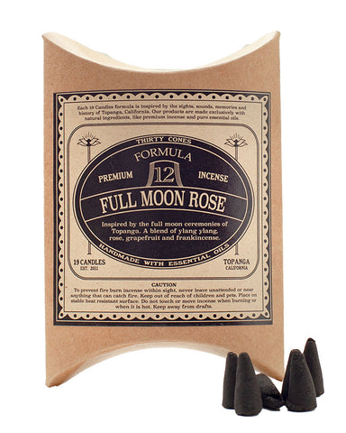 Full Moon Rose Incense Cones (Pack of 30)