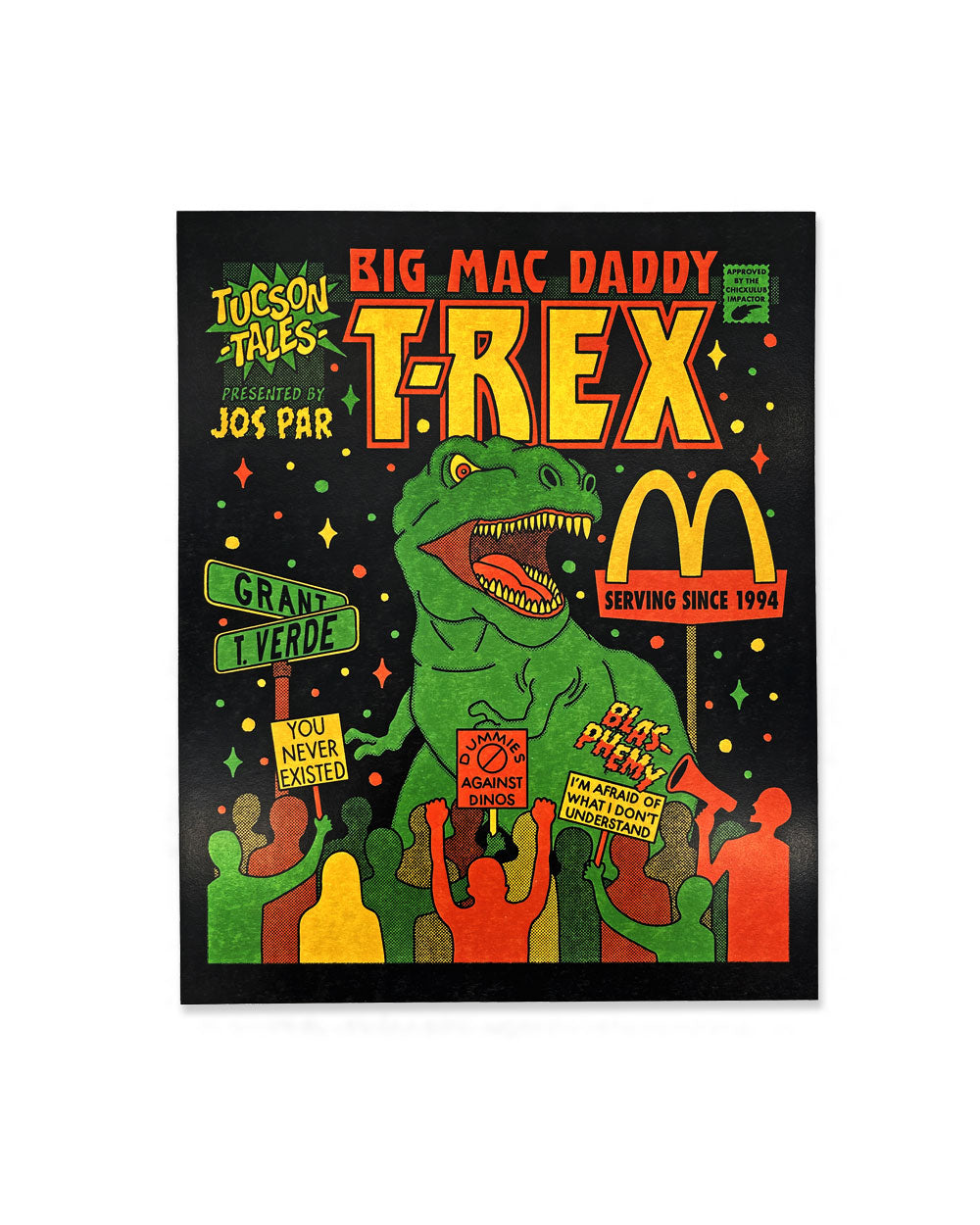 Big Mac Daddy T-Rex Art Print (8" x 10")-Jos Par-Strange Ways
