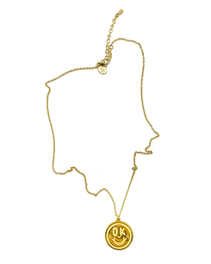A-OK Smiley Face Necklace-Shop Good-Strange Ways