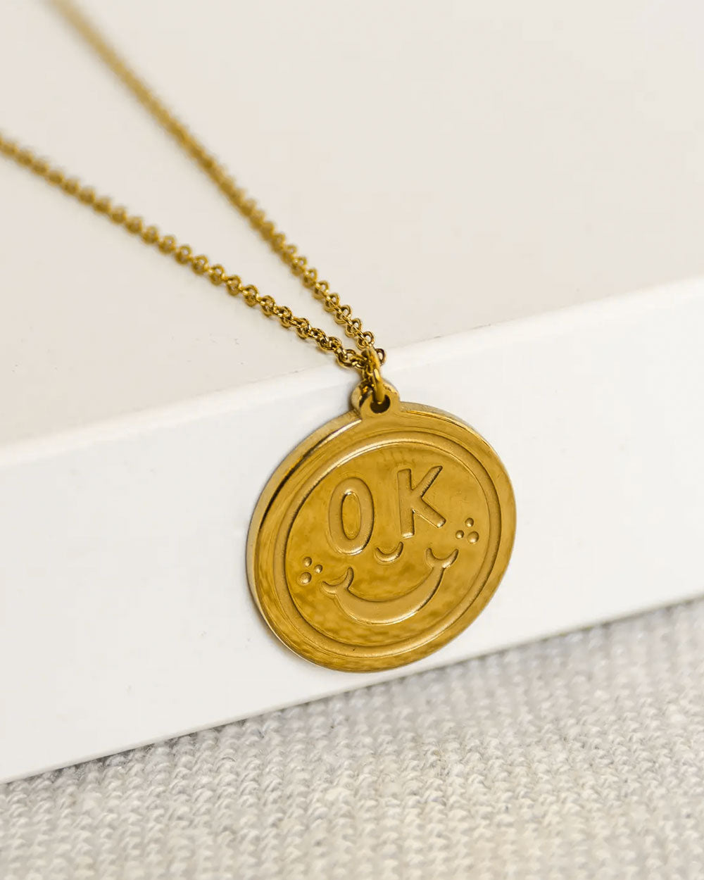 A-OK Smiley Face Necklace-Shop Good-Strange Ways