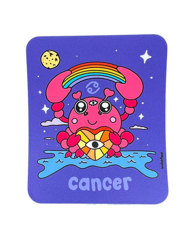 Cancer Wokeface Zodiac Sticker