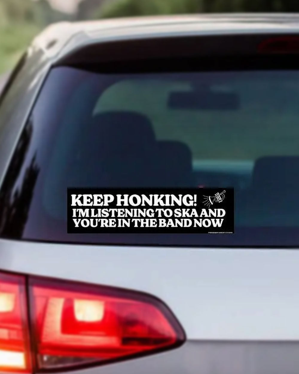 Keep Honking! I'm Listening To Ska Bumper Sticker-Frog Mustard Stickers-Strange Ways