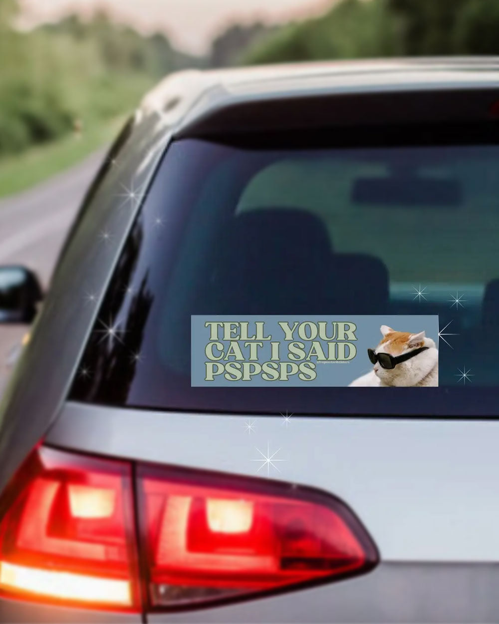 Tell Your Cat I Said “Pspsps” Bumper Sticker-Frog Mustard Stickers-Strange Ways