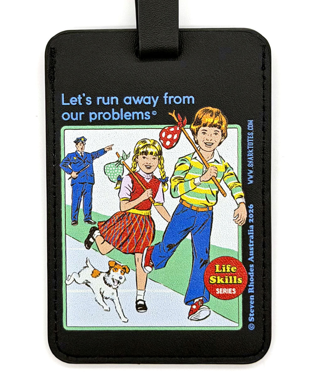 Run Away From Our Problems Luggage Tag-Steven Rhodes-Strange Ways