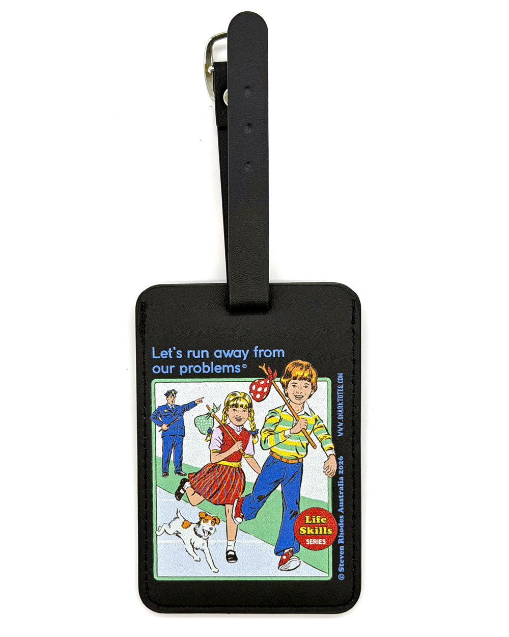 Run Away From Our Problems Luggage Tag-Steven Rhodes-Strange Ways