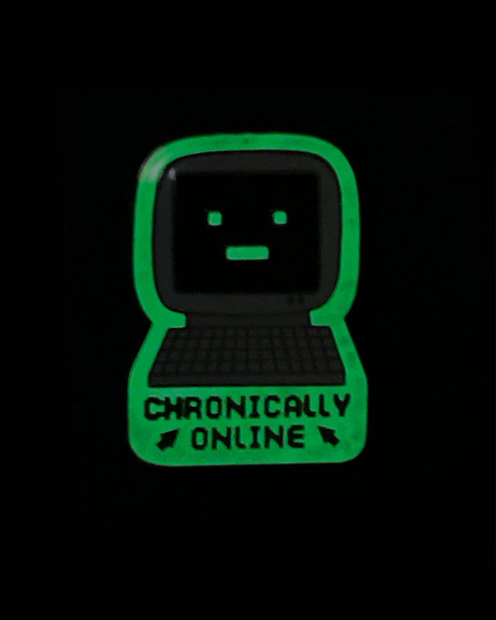 Chronically Online Pin (Glow-in-the-Dark)-JaneLi.co-Strange Ways