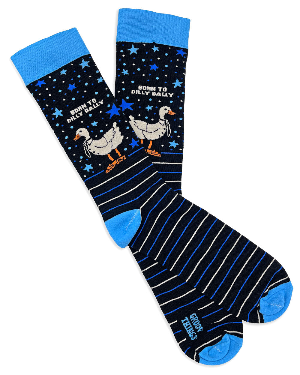 Dilly Dally Goose Socks - Blue-Groovy Things Co.-Strange Ways