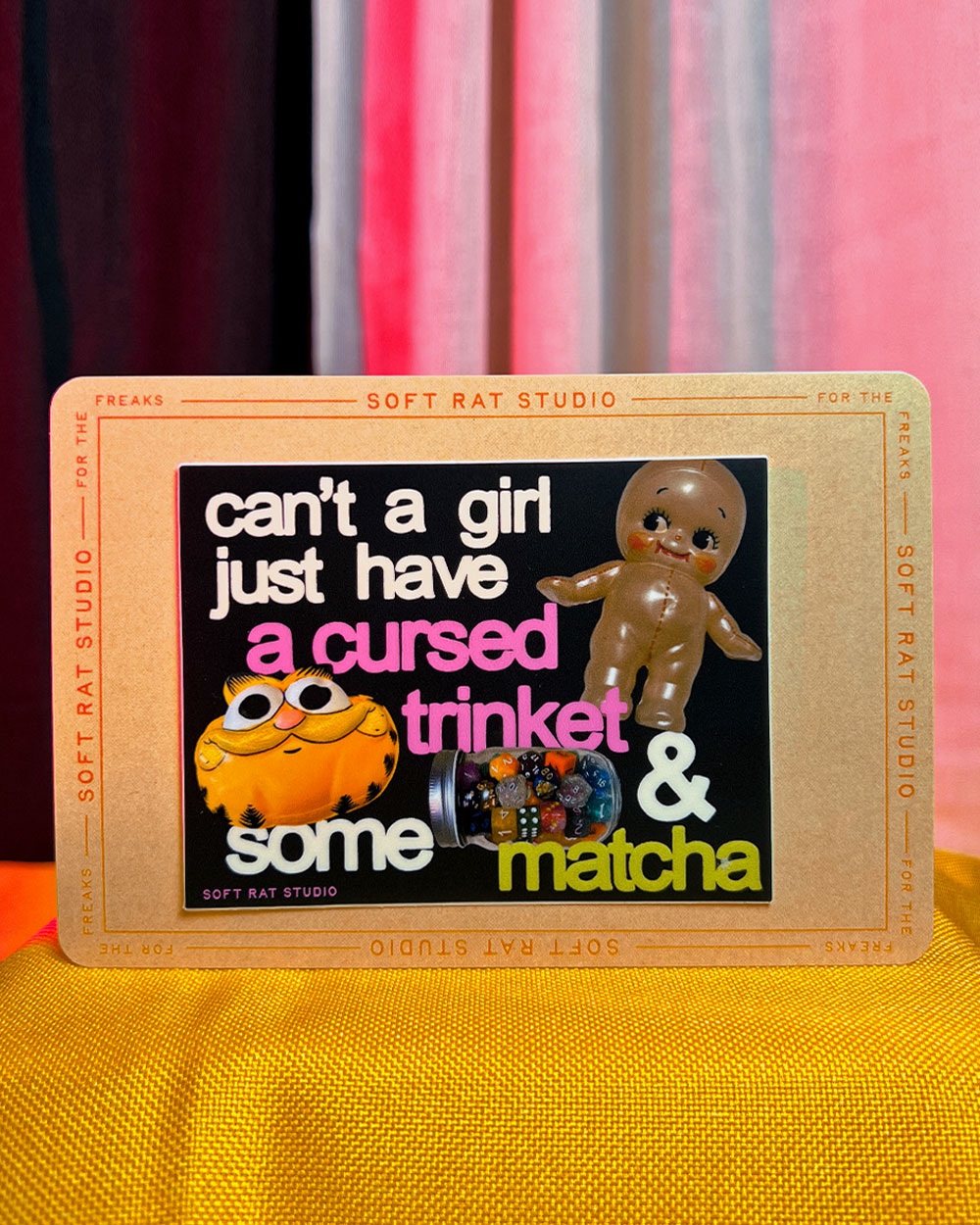 Cursed Trinket & Some Matcha Large Sticker-Soft Rat Studio-Strange Ways