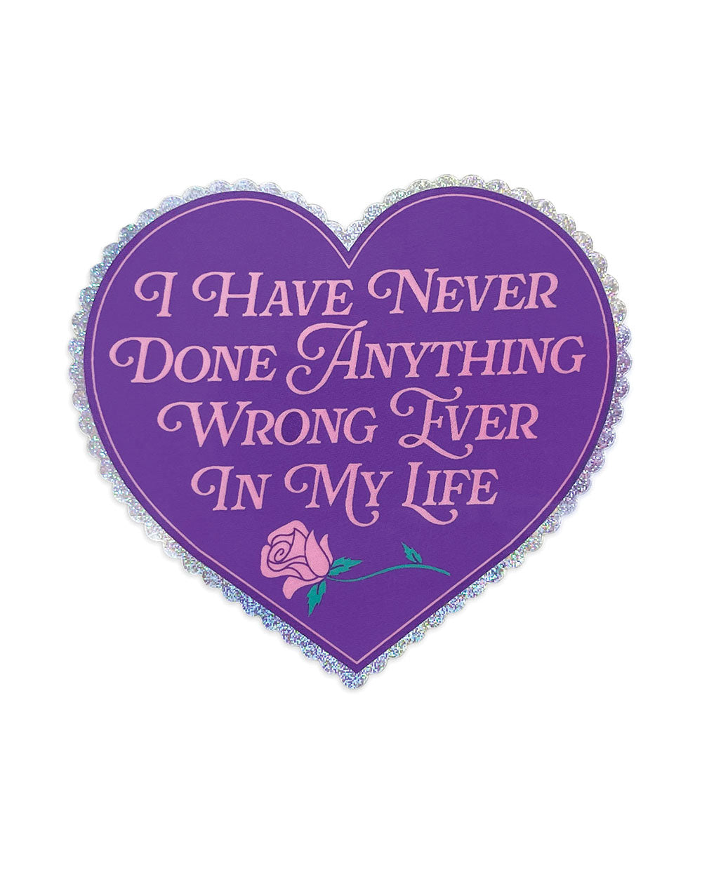 Never Done Anything Wrong Glitter Sticker-Krystan Saint Cat-Strange Ways