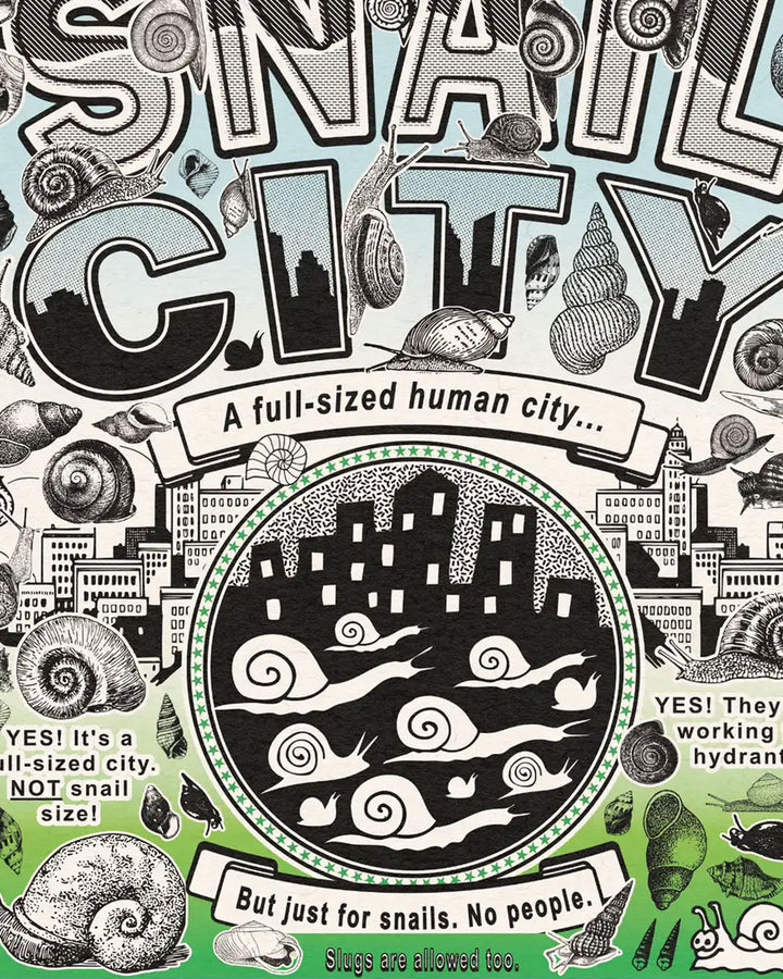 Snail City Risograph Art Print (8" x 10")-Arcane Bullshit-Strange Ways