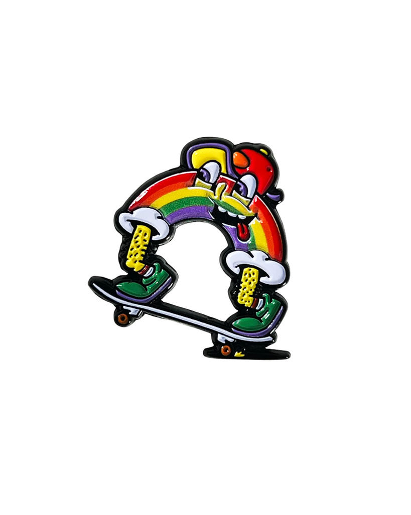 Rainbow Skateboard Pin-Awarewolf Apparel-Strange Ways