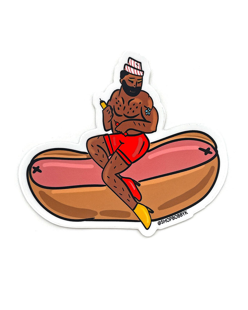 Boylesque Hot Dog Sticker-BOBBYK-Strange Ways