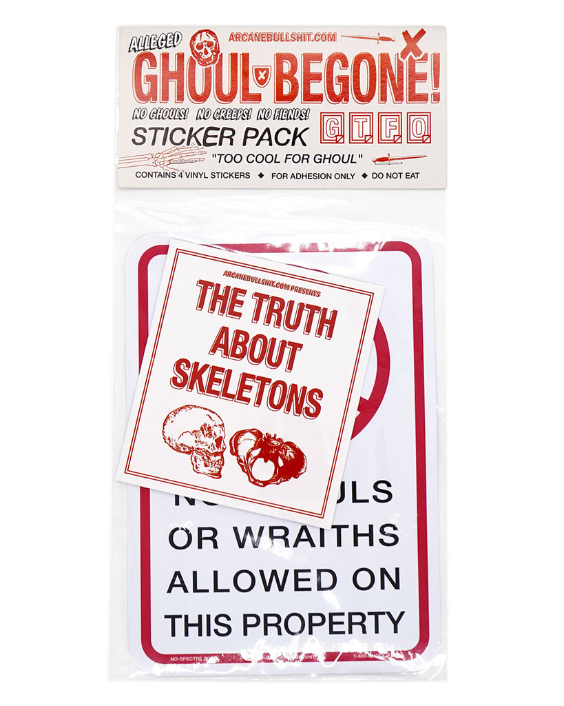 Ghoul Begone Sticker Pack (Set of 4 + Booklet)-Arcane Bullshit-Strange Ways