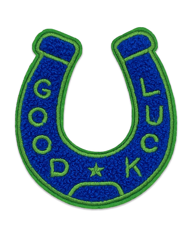 Good Luck Horseshoe Chenille Patch - Blue/Green-Nate Duval-Strange Ways