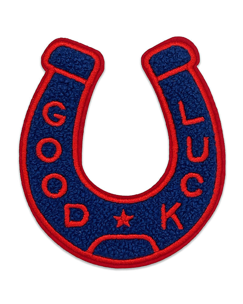 Good Luck Horseshoe Chenille Patch - Navy Blue/Red-Nate Duval-Strange Ways