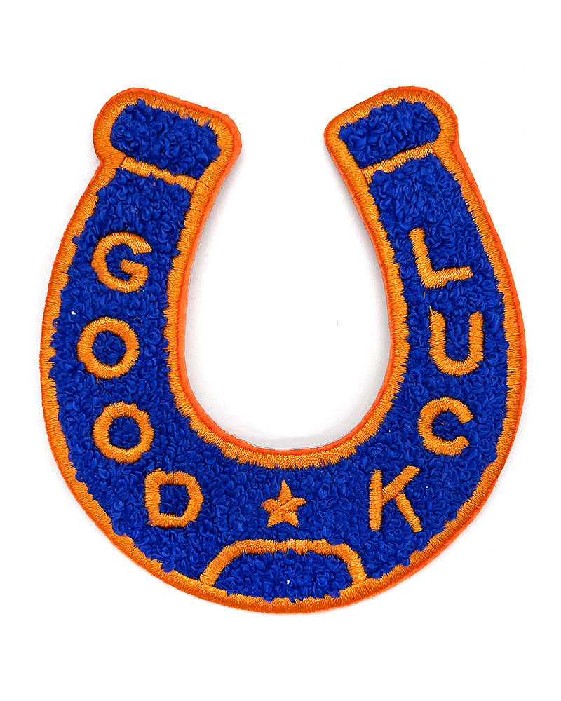 Good Luck Horseshoe Chenille Patch - Blue/Orange-Nate Duval-Strange Ways