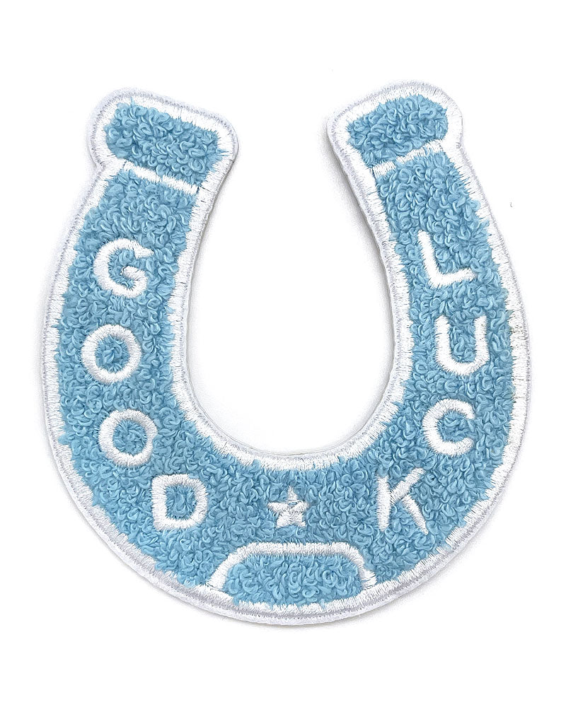Good Luck Horseshoe Chenille Patch - Light Blue/White-Nate Duval-Strange Ways