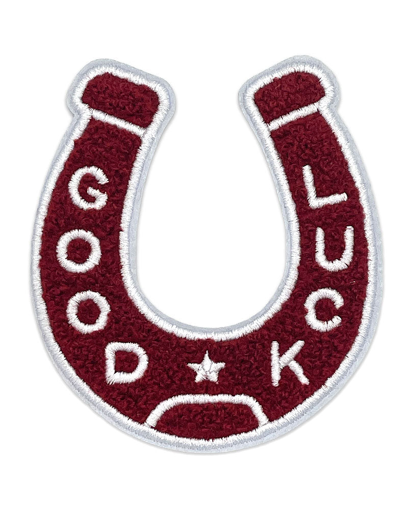 Good Luck Horseshoe Chenille Patch - Maroon/White-Nate Duval-Strange Ways