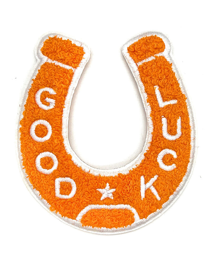 Good Luck Horseshoe Chenille Patch - Orange/White-Nate Duval-Strange Ways
