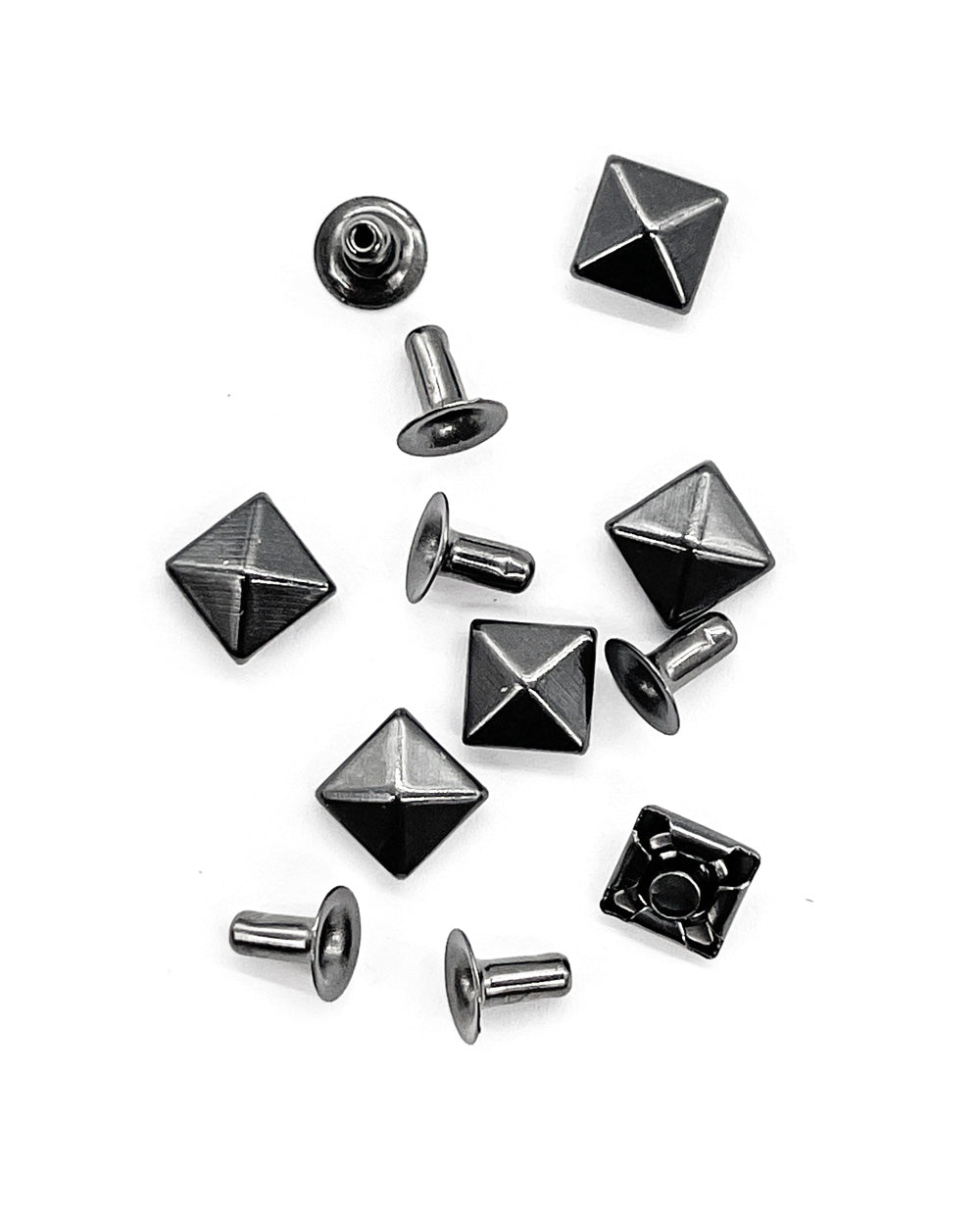 Pyramid Gun Gunmetal Pyramid Studs (Pack of 6)
