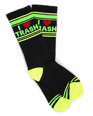 Neon I Heart Trash Socks