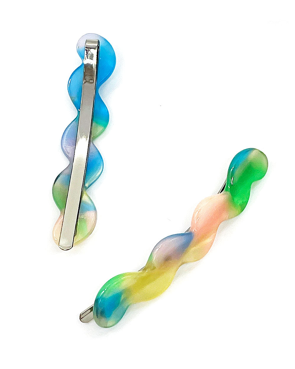 Wavy Hair Pin Set - Green Aura