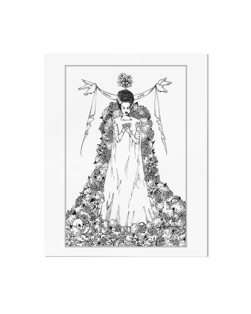 Memento Vivere - Bride of Frankenstein Art Print (8" x 10")-Stupid Animal Shop-Strange Ways