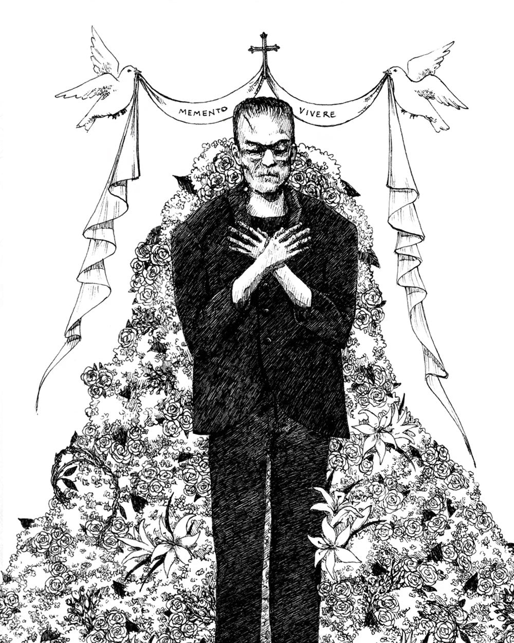 Memento Vivere - Frankenstein's Monster Art Print (8" x 10")-Stupid Animal Shop-Strange Ways