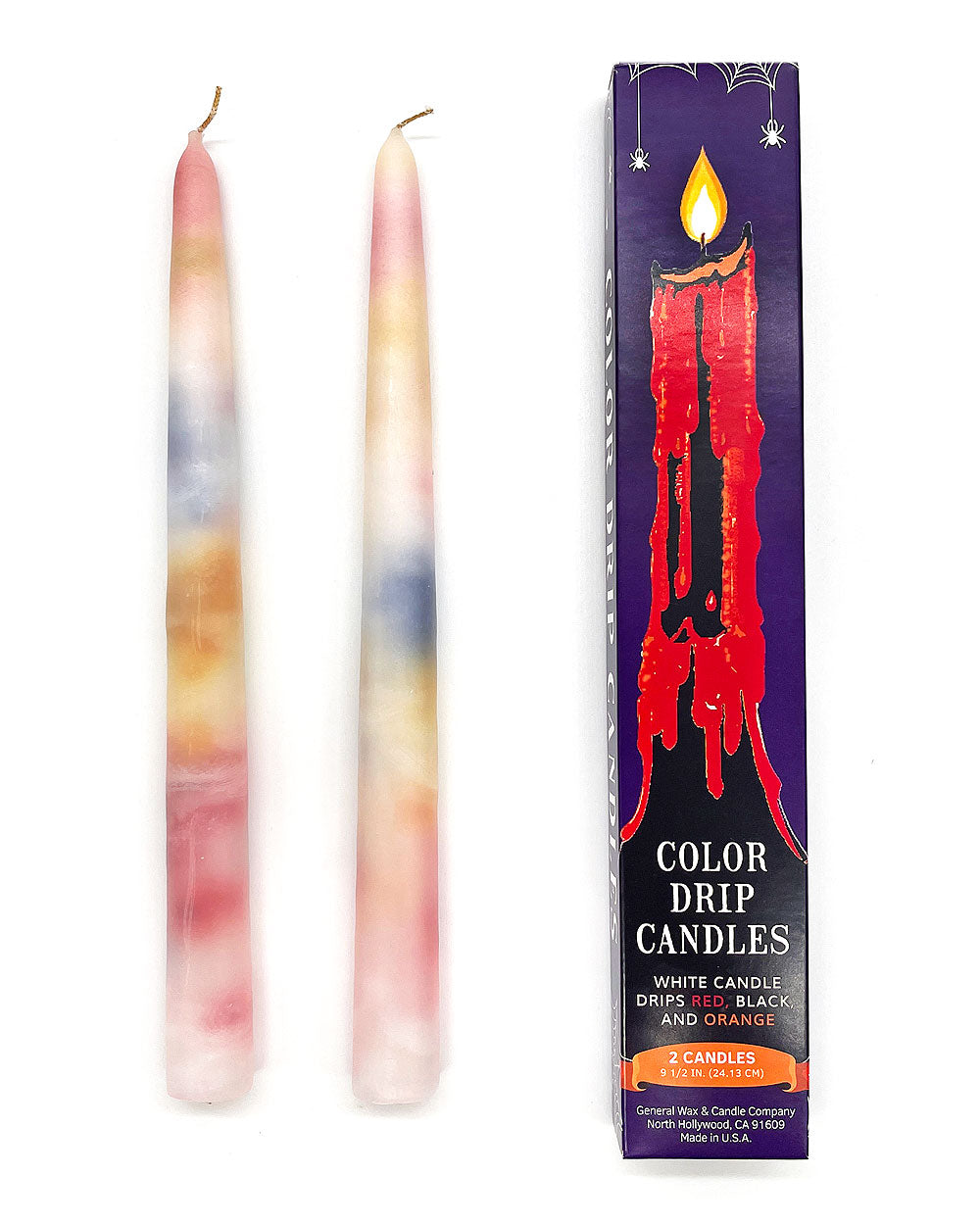 Spooky Multi-Color Drip Candles (Pair of 2)-General Wax & Candle Company-Strange Ways
