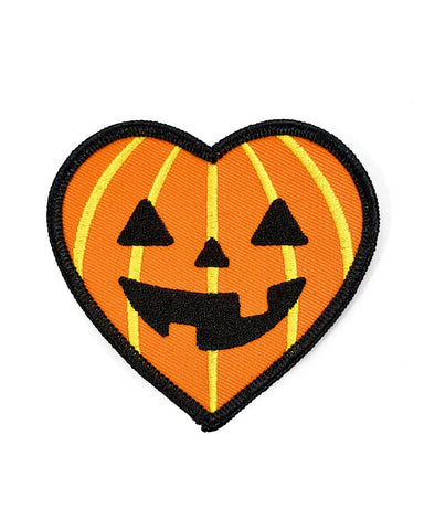 Jack-O-Lantern Pumpkin Heart Patch