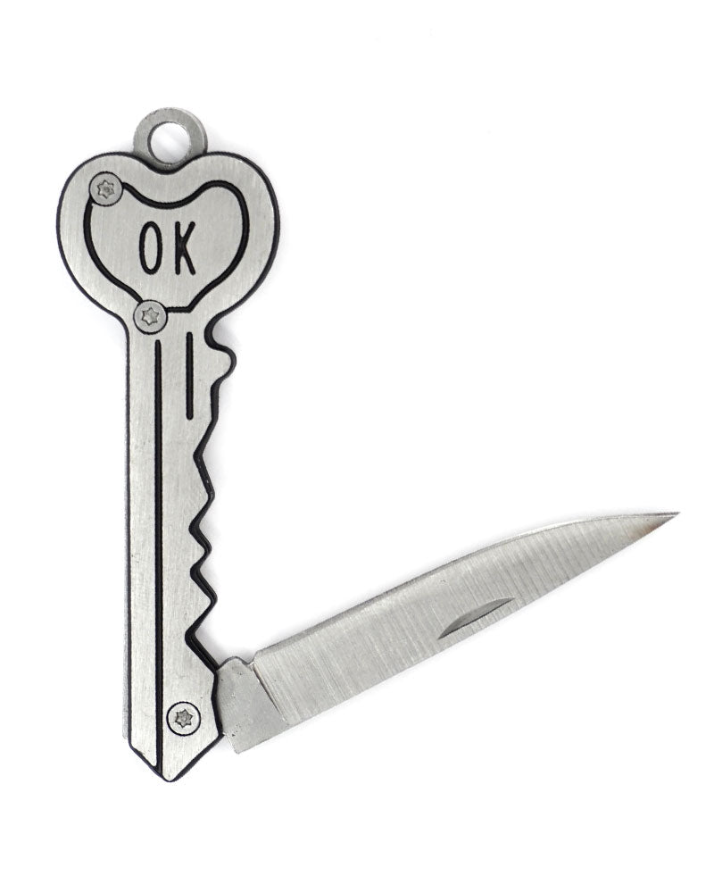 Heart Key Knife Keychain - Silver-Real Sic-Strange Ways