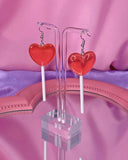 Heart Lolli Earrings - Red-A Shop Of Things-Strange Ways