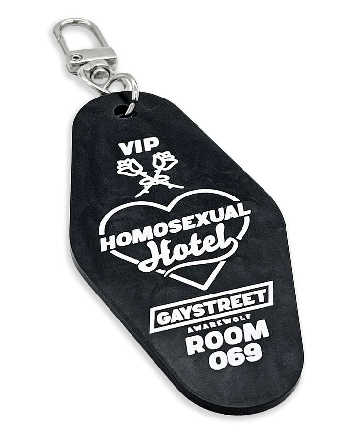 Homosexual Hotel Charm Keychain-Awarewolf Apparel-Strange Ways