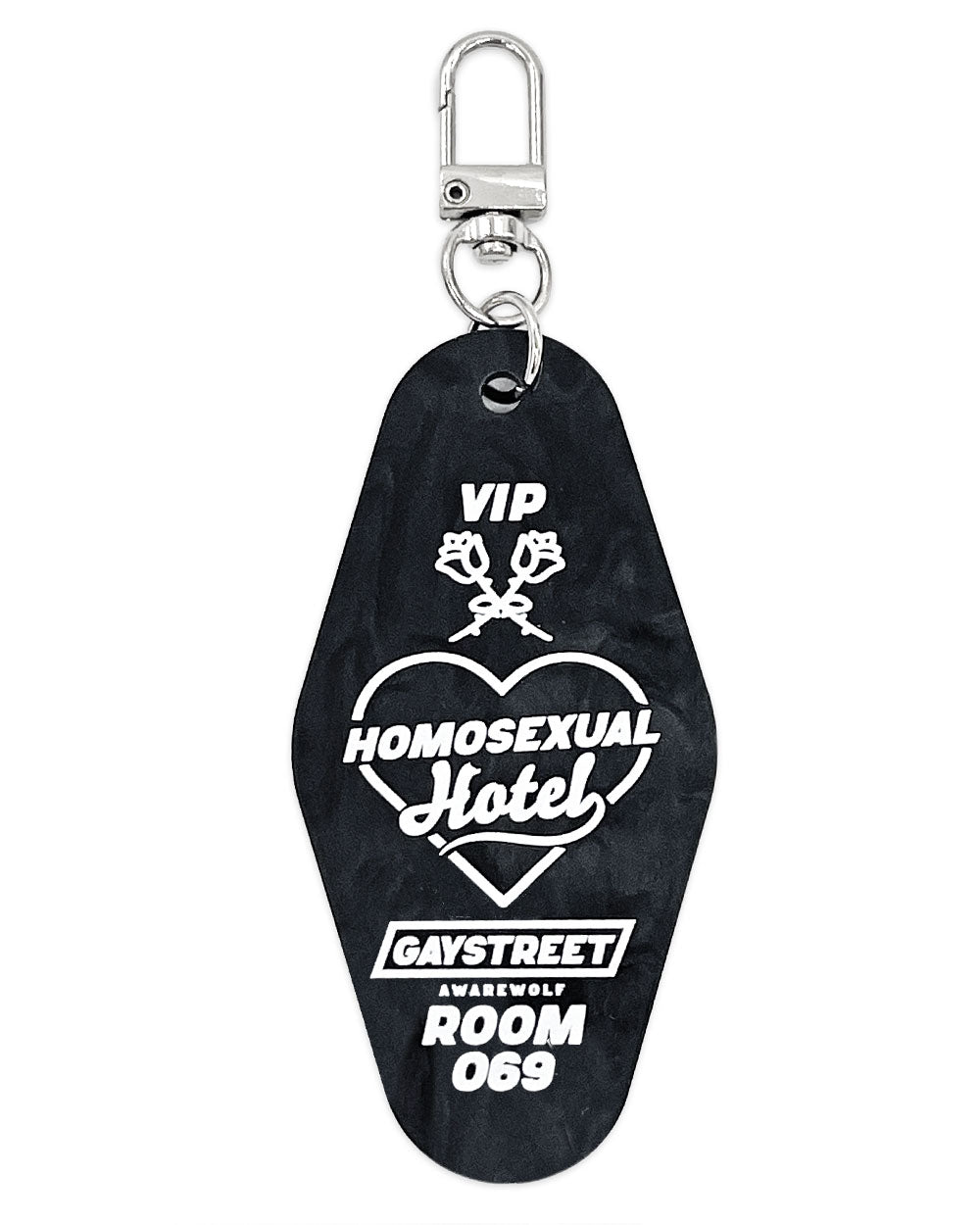 Homosexual Hotel Charm Keychain-Awarewolf Apparel-Strange Ways