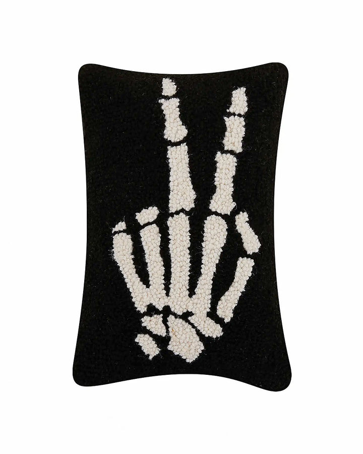 Skeleton Peace Hand Hook Accent Pillow-Peking Handicraft-Strange Ways