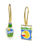 Cool Ranch Dressing Hanging Hoop Earrings-Yellow Owl Workshop-Strange Ways