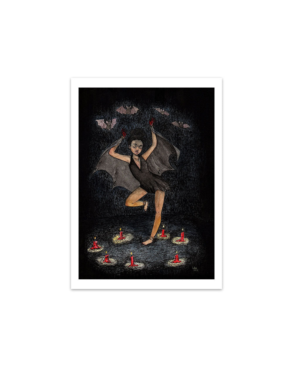A Circle Of Bats Art Print (5" x 7")-Stupid Animal Shop-Strange Ways