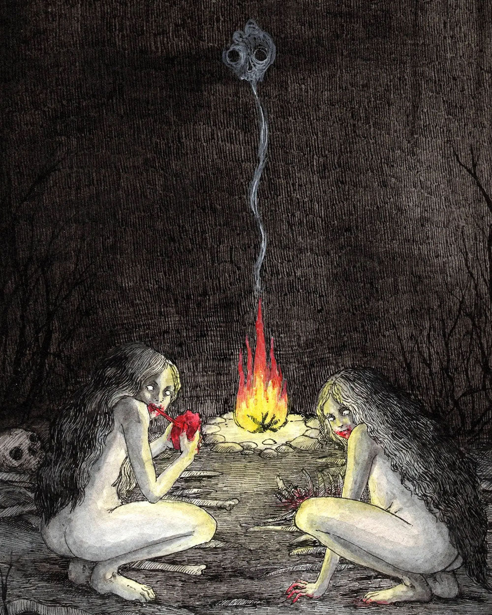 Feral Twins Art Print (5" x 7")-Stupid Animal Shop-Strange Ways