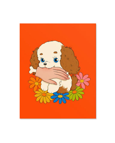 Puppy Hand Art Print (8" x 10")