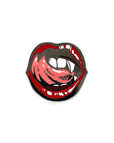 Licking Demon Lips Pin