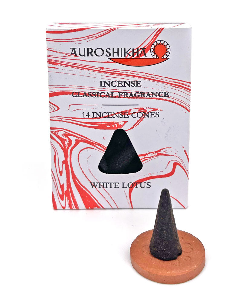 White Lotus Incense Cones (Pack of 14)-Auroshikha-Strange Ways