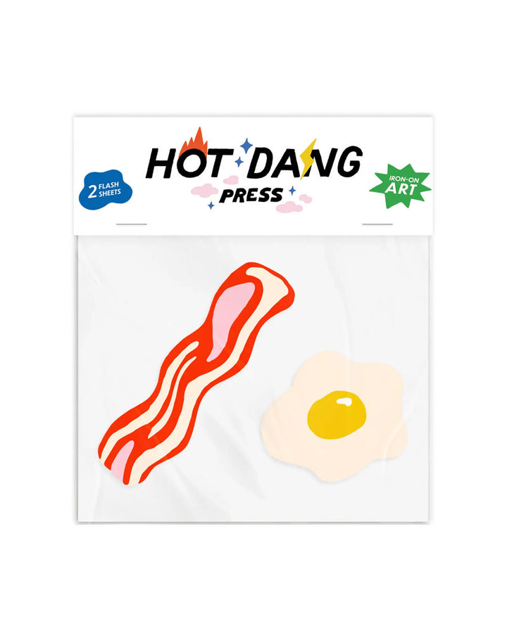 Bacon & Eggs Iron On Art Decals (2 Sheets)-Hot Dang Press-Strange Ways