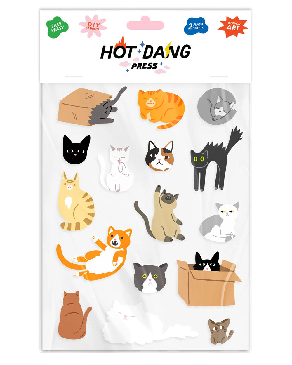 All Cats Iron On Art Decals (2 Sheets)-Hot Dang Press-Strange Ways
