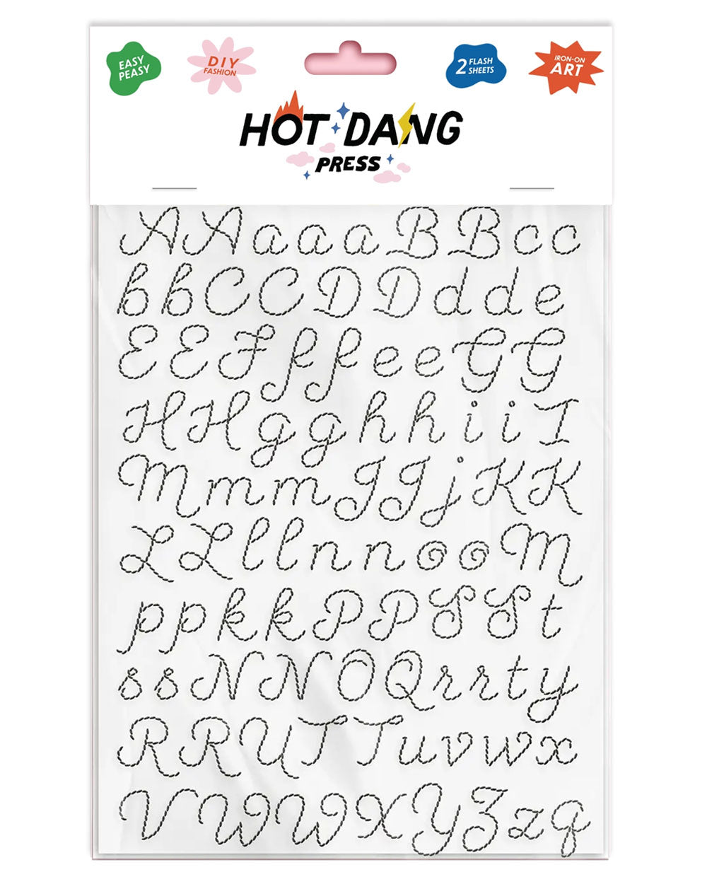 Embroidery Alphabet Iron On Art Decals (2 Sheets)-Hot Dang Press-Strange Ways