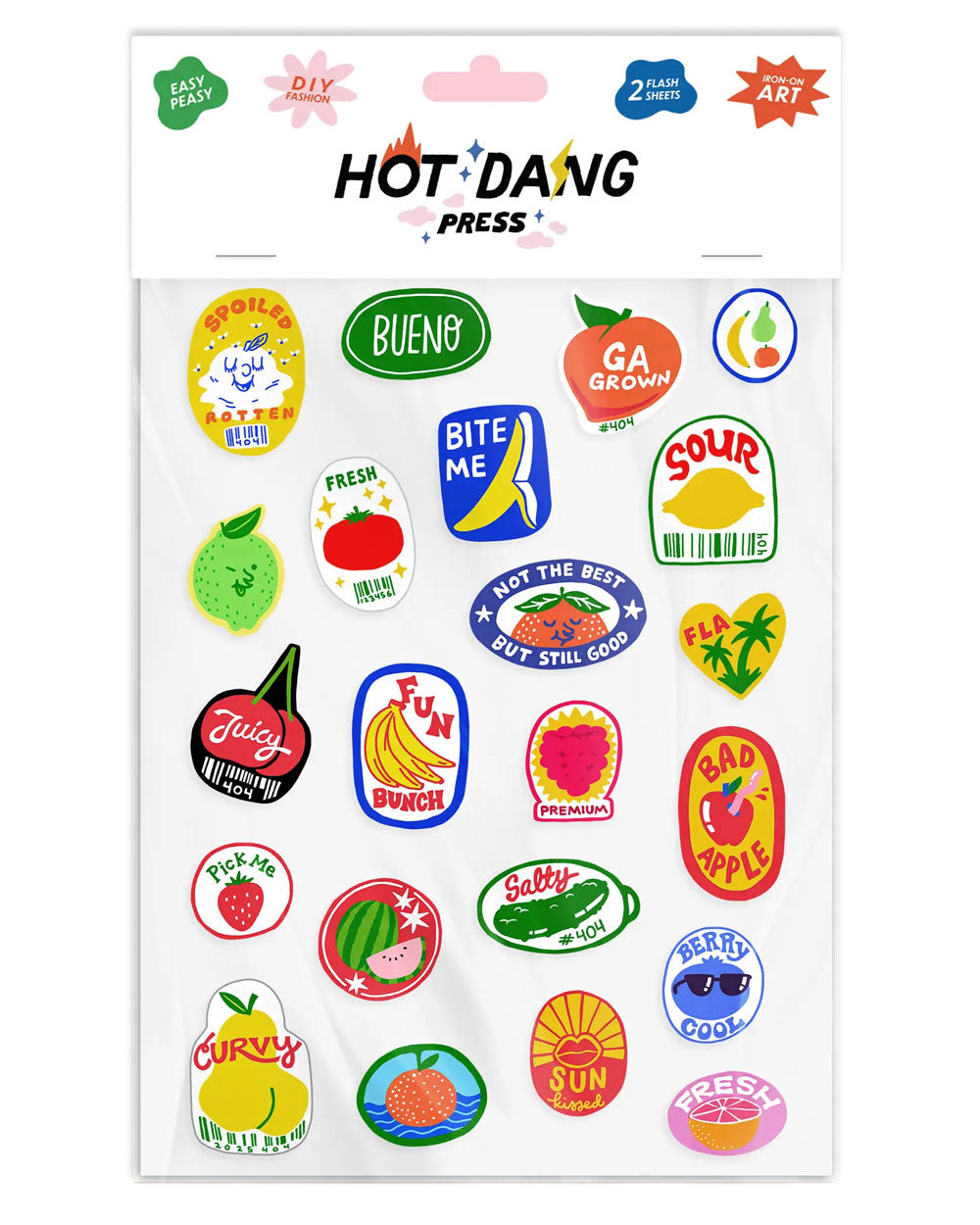 Produce Stickers Iron On Art Decals (2 Sheets)-Hot Dang Press-Strange Ways